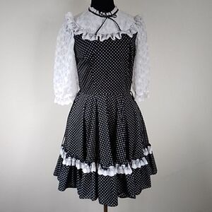 GTG MALCO MODES SAN FRANCISCO MADE IN USA WOMENS POLKA DRESS SIZE 8